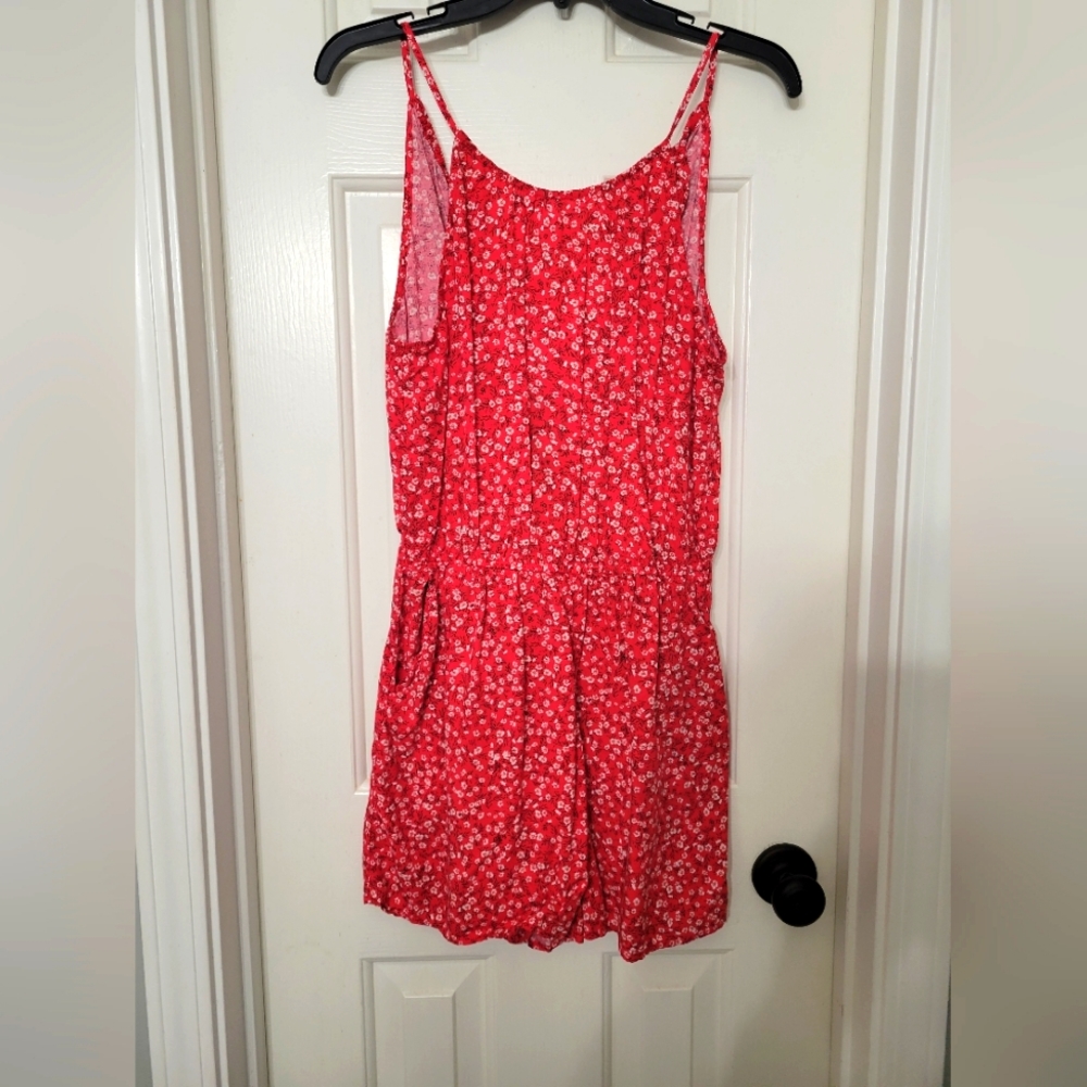 Red floral romper Old Navy